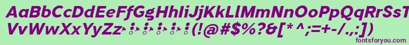 TripletaExtraboldItalic Font – Purple Fonts on Green Background