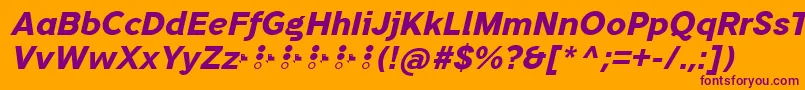 TripletaExtraboldItalic-Schriftart – Violette Schriften auf orangefarbenem Hintergrund