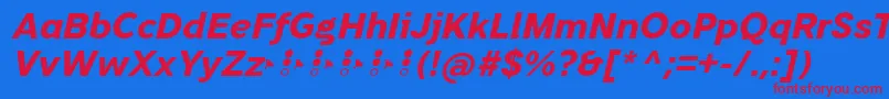 TripletaExtraboldItalic Font – Red Fonts on Blue Background