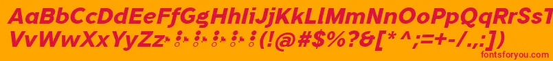 TripletaExtraboldItalic Font – Red Fonts on Orange Background