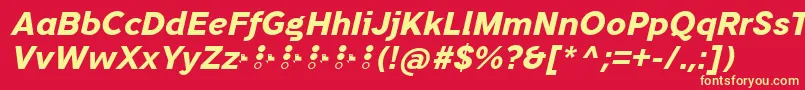 TripletaExtraboldItalic Font – Yellow Fonts on Red Background