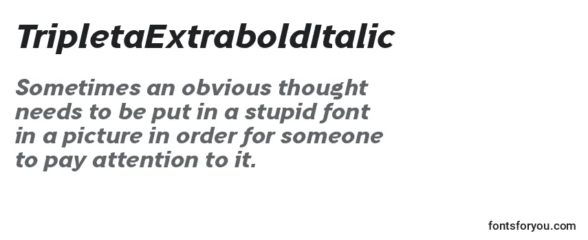 TripletaExtraboldItalic Font