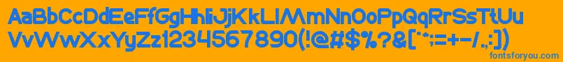 フォントWestJava – オレンジの背景に青い文字