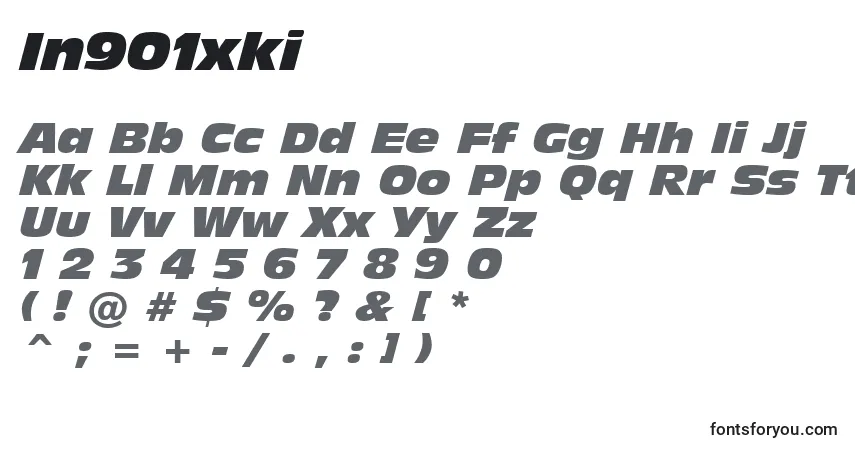 A fonte In901xki – alfabeto, números, caracteres especiais