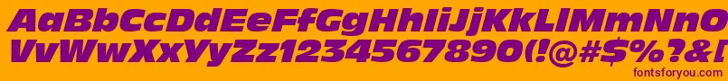 In901xki Font – Purple Fonts on Orange Background