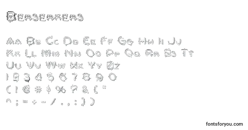 Czcionka Berserkers – alfabet, cyfry, specjalne znaki