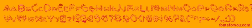 フォントBerserkers – オレンジの背景に赤い文字