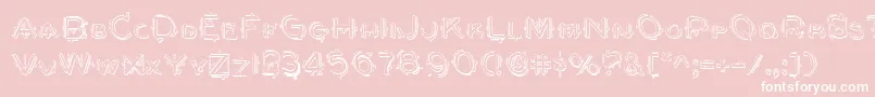 Fonte Berserkers – fontes brancas em um fundo rosa