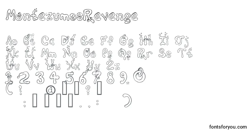 Czcionka MontezumasRevenge – alfabet, cyfry, specjalne znaki