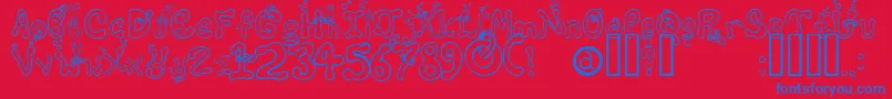 MontezumasRevenge Font – Blue Fonts on Red Background