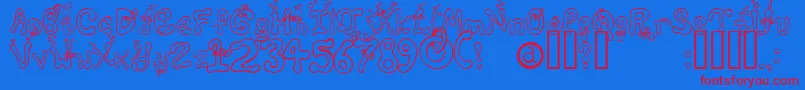 MontezumasRevenge Font – Red Fonts on Blue Background