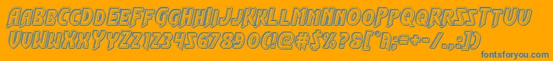 Flashrogersengrave Font – Blue Fonts on Orange Background