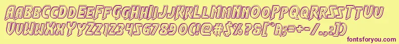 Flashrogersengrave Font – Purple Fonts on Yellow Background