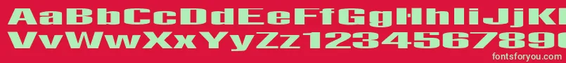 フォントNighttime – 赤い背景に緑の文字