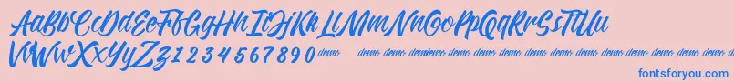 KadisokaScript Font – Blue Fonts on Pink Background