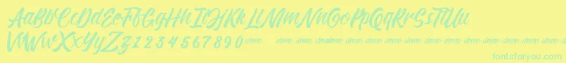 fuente KadisokaScript – Fuentes Verdes Sobre Fondo Amarillo