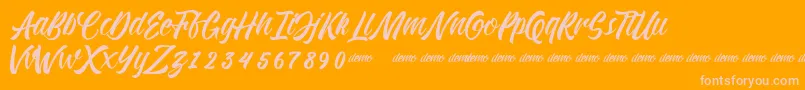 Шрифт KadisokaScript – розовые шрифты на оранжевом фоне