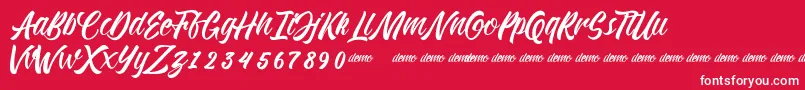 KadisokaScript Font – White Fonts on Red Background
