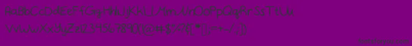 フォントNotdot – 紫の背景に黒い文字