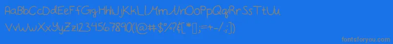 フォントNotdot – 青い背景に灰色の文字