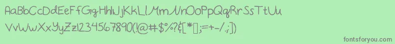 フォントNotdot – 緑の背景に灰色の文字