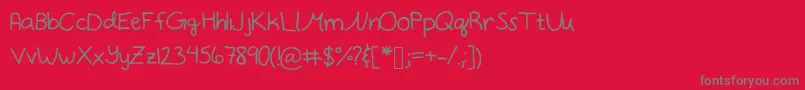 Weitere Informationen zur Notdot-Schriftart Notdot-Schriftart – Graue Schriften auf rotem Hintergrund