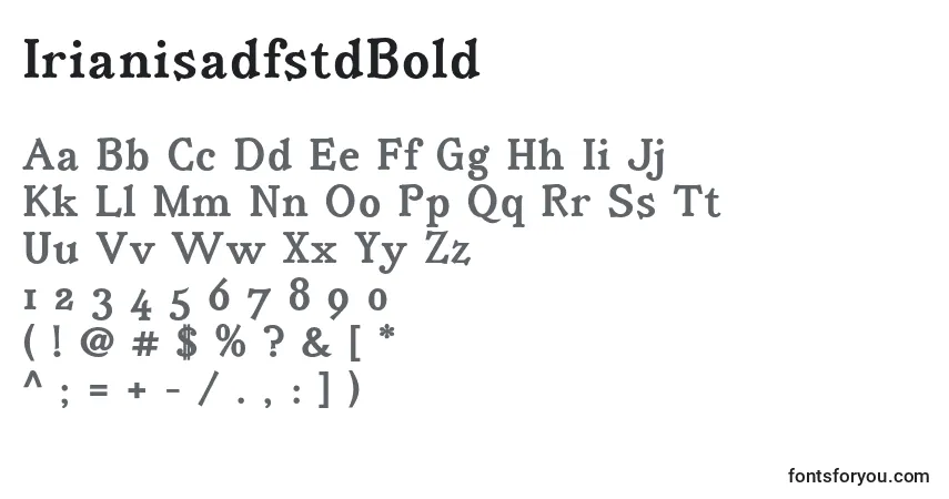 Schriftart IrianisadfstdBold – Alphabet, Zahlen, spezielle Symbole
