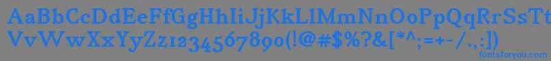 IrianisadfstdBold-Schriftart – Blaue Schriften auf grauem Hintergrund