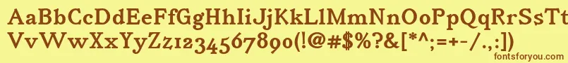 IrianisadfstdBold Font – Brown Fonts on Yellow Background