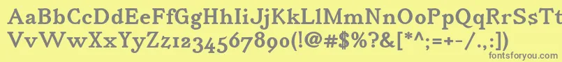 IrianisadfstdBold Font – Gray Fonts on Yellow Background