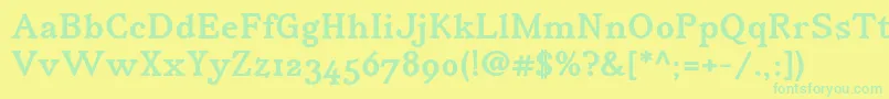 IrianisadfstdBold Font – Green Fonts on Yellow Background
