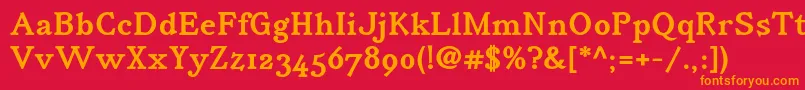 IrianisadfstdBold Font – Orange Fonts on Red Background