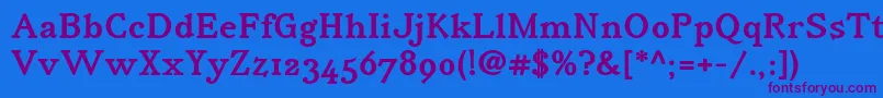 IrianisadfstdBold Font – Purple Fonts on Blue Background