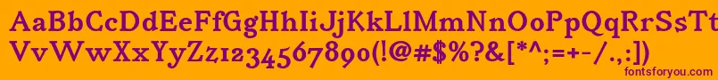 IrianisadfstdBold-Schriftart – Violette Schriften auf orangefarbenem Hintergrund