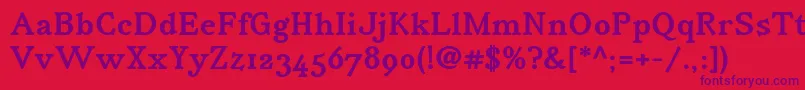 フォントIrianisadfstdBold – 赤い背景に紫のフォント