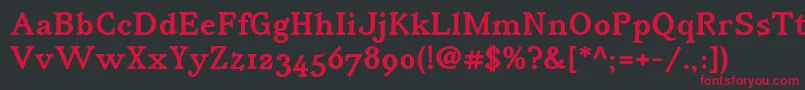 IrianisadfstdBold Font – Red Fonts on Black Background