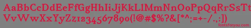 フォントIrianisadfstdBold – 赤い文字の灰色の背景