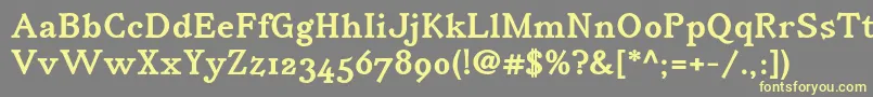 IrianisadfstdBold-fontti – keltaiset fontit harmaalla taustalla