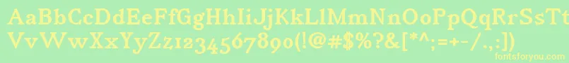 IrianisadfstdBold Font – Yellow Fonts on Green Background