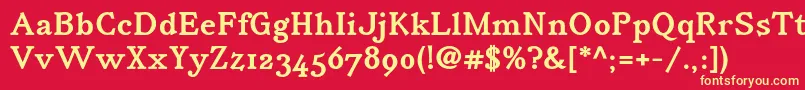 IrianisadfstdBold Font – Yellow Fonts on Red Background
