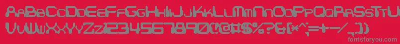 フォントChintzyCpuBrk – 赤い背景に灰色の文字