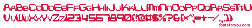ChintzyCpuBrk-Schriftart – Rote Schriften auf weißem Hintergrund
