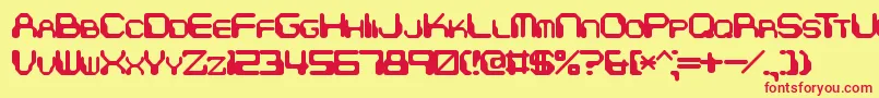 フォントChintzyCpuBrk – 赤い文字の黄色い背景
