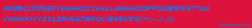 ComicBookCommandoBold Font – Blue Fonts on Red Background