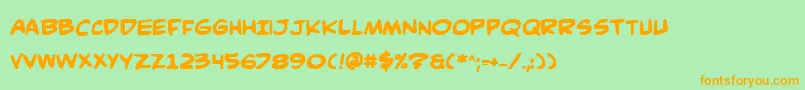 ComicBookCommandoBold Font – Orange Fonts on Green Background