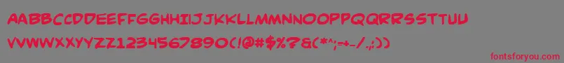 フォントComicBookCommandoBold – 赤い文字の灰色の背景