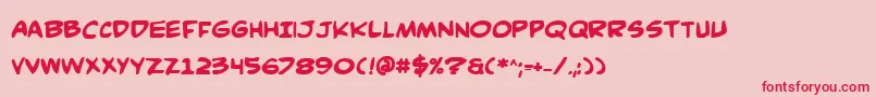 ComicBookCommandoBold Font – Red Fonts on Pink Background