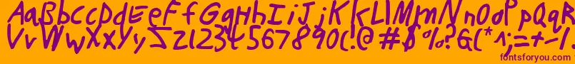 Buttonsl Font – Purple Fonts on Orange Background