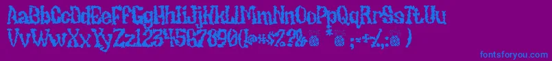 Undic-Schriftart – Blaue Schriften auf violettem Hintergrund