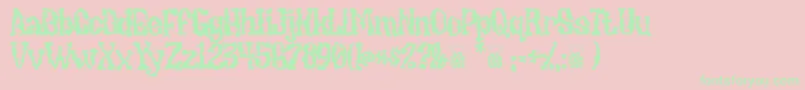 フォントUndic – ピンクの背景に緑の文字
